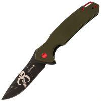 Складной нож Mr.Blade Hellcat Mandalorian blackwash, сталь VG-10, рукоять Olive G10