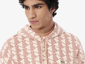 Мужская флисовая толстовка - худи Lacoste Monorgam