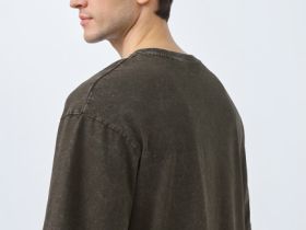 Базовая футболка с эффектом стирки, Зеленый