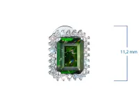 Пусеты из белого золота с хромдиопсидами э4754пс10200418