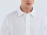 Рубашка изо льна, Белый