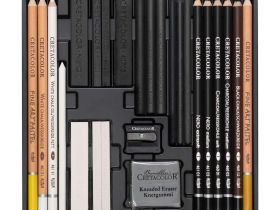 Набор художественных материалов Cretacolor "WOLF BOX" 25 предметов, в металлической коробке