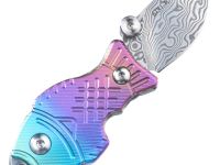 Складной нож-подвеска Sanrenmu 6171-TL, сталь Дамаск, рукоять титан