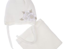 Комплект детский вязаный для девочки: шапка, снуд