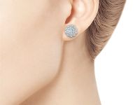 Пусеты из белого золота с бриллиантами э4001пс08210701