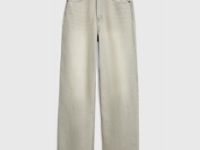 Прямые джинсы с высокой посадкой, Бежевый