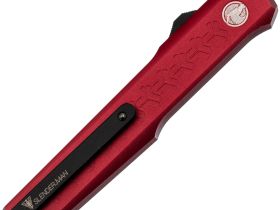 Автоматический нож Nimo Slender Man, сталь D2, выкидной фронтальный нож, рукоять алюминий красный