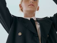 Утеплённый плащ для девочек, Черный