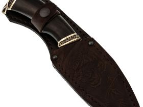 Нож Разделочный, сталь дамаск, рукоять черное дерево