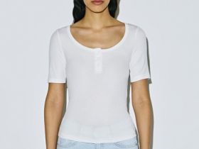 Футболка с вырезом "хенли", Белый