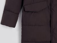 Однобортное пальто с капюшоном