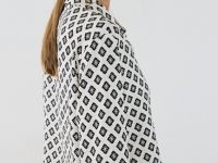 Блузка из вискозы с принтом, Белый