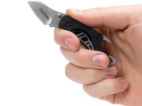 Складной нож Kershaw Cinder Keychain 1025X, сталь 3Cr13, карманный мини-нож, рукоять GFN термопластик, чёрный