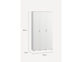Распашной шкаф Стелла 3-120x190 Белый