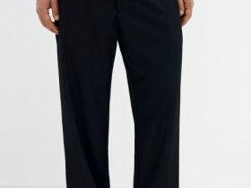 Широкие брюки с шерстью, Черный