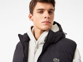 Мужской утеплённый жилет Lacoste с капюшоном