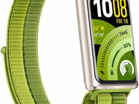 Умные часы HUAWEI Band 11 Pro серебристые, с зелёным ремешком