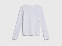 Лонгслив в рубчик для девочек, Серый