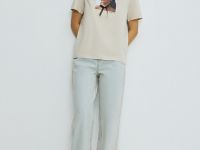 Футболка с принтом, Бежевый