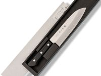 Кухонный Шеф нож Сантоку Tojiro Western Knife F-316, сталь VG-10, рукоять стабилизированная древесина, черный