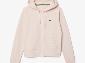 Женская флисовая толстовка Lacoste с капюшоном на молнии