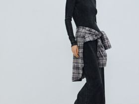 Платье в рубчик с эффектом стирки, Серый