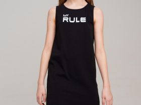 Комплект трикотажный для девочек: платье-футболка, туника