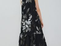 Платье А-силуэта с объёмным бантом, Черный