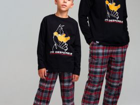 Комплект для мужчин: фуфайка (футболка с длинными рукавами) трикотажная, брюки текстильные