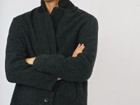 Однобортное пальто, Серый