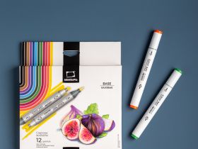 Набор маркеров спиртовых Малевичъ "GrafArt Brush" Базовый 12 цветов