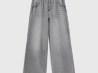 Широкие джинсы для девочек, Серый