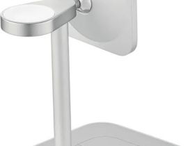 Беспроводное зарядное устройство uBear Evoke 3в1 Qi2, 25Вт серебро