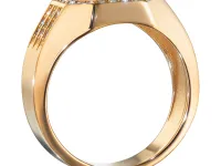 Мужское кольцо из красного золота с бриллиантами э0201кц12159700