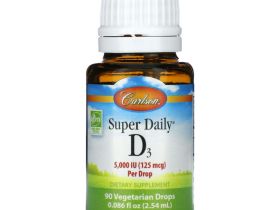Carlson, Super Daily, D3, 125 мкг (5000 МЕ), 90 вегетарианских капель, 2,54 мл (0,086 жидк. Унции)