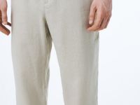 Брюки изо льна, Бежевый