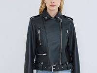 Куртка-косуха из искусственной кожи, Черный