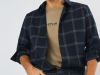 Куртка-рубашка в клетку, Синий