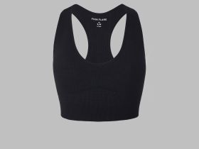 Спортивный топ из трикотажа в рубчик с антибактериальной пропиткой