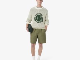 Мужские шорты Lacoste из смеси льна и вискозы