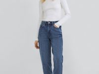 Лонгслив в рубчик, Белый