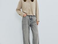 Рубашка из искусственной замши, Бежевый