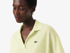 Женская рубашка-поло Lacoste из струящегося хлопка свободного кроя