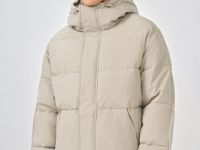 Утеплённая куртка с капюшоном и накладными карманами, Серый