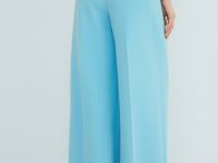 Брюки из поливискозы со складками, Голубой