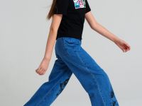 Брюки текстильные джинсовые для девочек