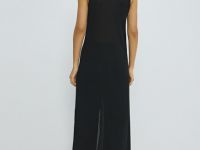 Удлинённый жилет из трикотажа, Черный