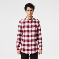 Мужская клетчатая рубашка Lacoste приталенного кроя