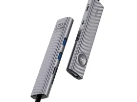 Адаптер Wiwu Travel 8 в 1 Type-C на USB 3.0х2/SD/TF/HDMI/DATA (WI-HB8001) (Grey)