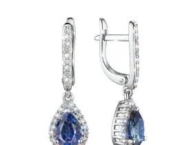 Серьги из белого золота с сапфирами э4758сг06210467